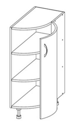 Тумба угловая гнутая Т-2866 (серия Хай-Тек)