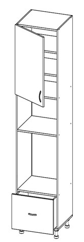 Шкаф под духовку и микроволновку Т-2892 (серия Хай-Тек)