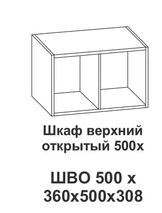 Шкаф верхний открытый 500х Крафт в интернет-портале Алеана-Мебель