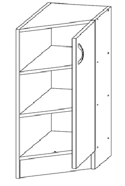 Тумба угловая не гнутая Т-2867 (серия Волна)