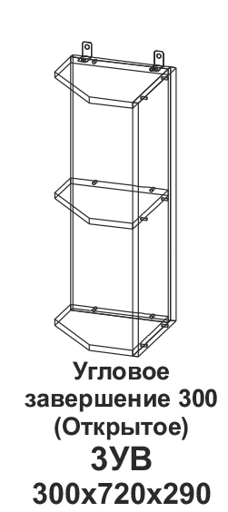 Угловое завершение 3УВ 300 (Открытое) Танго в интернет-портале Алеана-Мебель