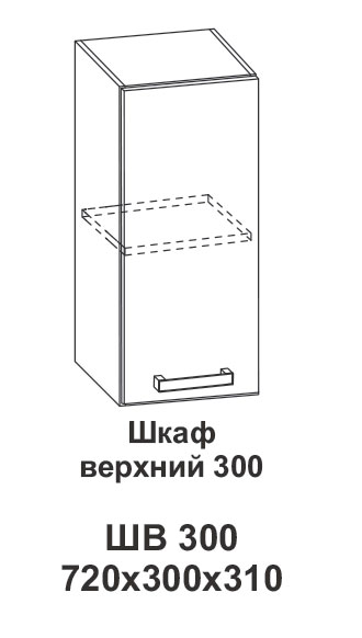 Шкаф верхний 300 Крафт, дуб вотан в интернет-портале Алеана-Мебель