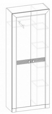Шкаф для платья дуб тортона 24 модуль 188 Корвет схема