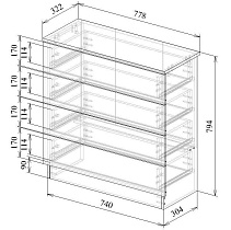 Комод Уно-26 Мастер схема чертеж с размерами