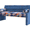 Кухонный прямой диван Оксфорд Лайт Седьмая карета синий + ромбы